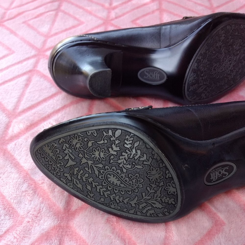 Sofft black leather medium height heels - Picture 9 of 10